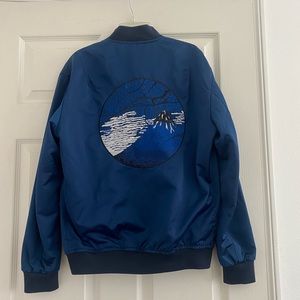 Men’s Zara Navy Blue Bomber Jacket (size: small)